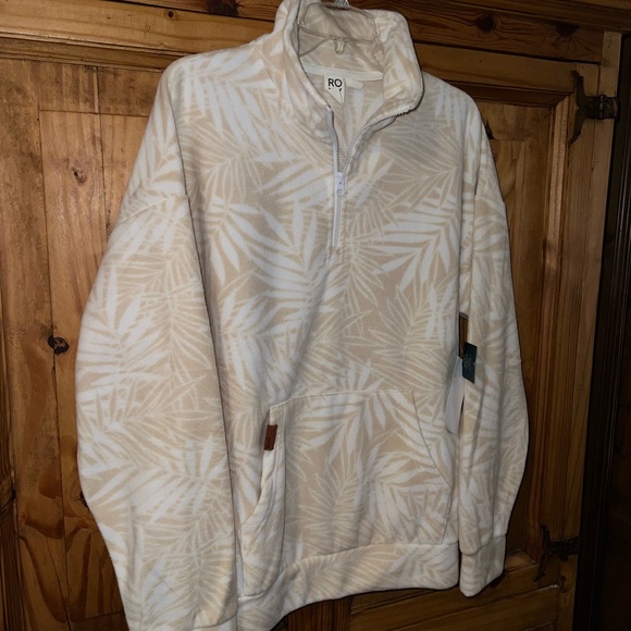 Roxy Polar Fleece Tapioca Palmy Days Pullover. Size Large. NWT - Picture 10 of 12